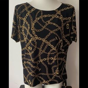 Michael Michael Kors Black/Gold Chains Top